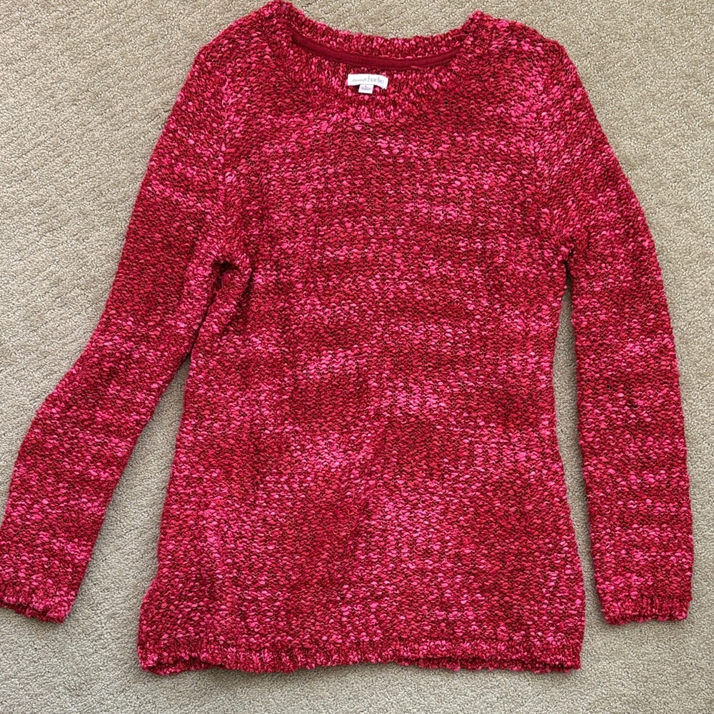 Charming Charlie Red Crew Neck Sweater